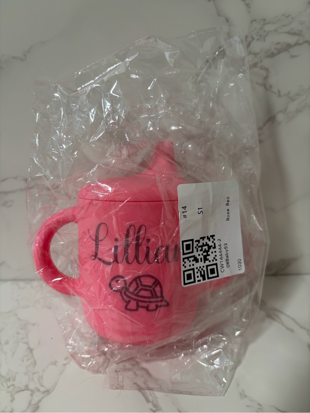 Silicone Sippy Cup for toddlers Ages 2+ - Pink - New - Personalized